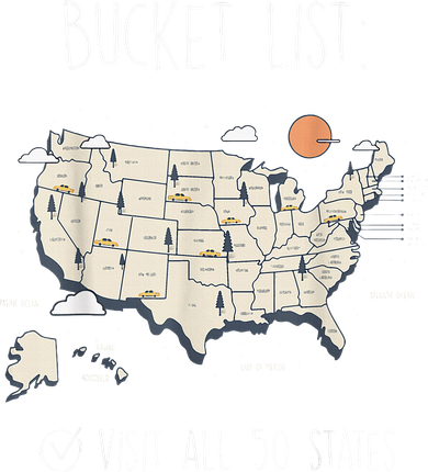 Visit All 50 States Usa Travel Map Mission Accomplished Tank Top