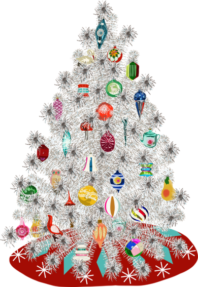 Vintage Aluminum Christmas Tree Polo