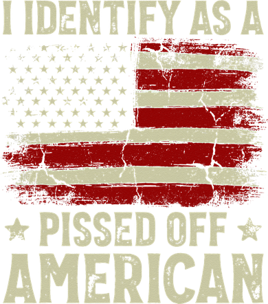 Vintage American Flag I Identify As A Pissed Off American Kids T-Shirt