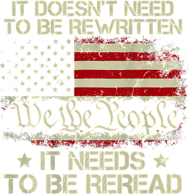 Vintage American Flag It Needs To Be Reread We The People Button