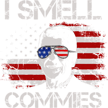 Vintage American Flag Funny Political I Smell Commies Polo