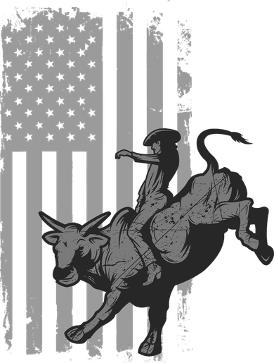 Vintage American Flag Bucking Bull Riding Patriotism Rodeo Toddler T-Shirt