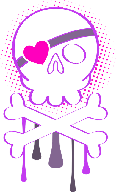 Cute Valentine Skull Eye Patch  Kids T-Shirt
