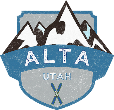 Vintage Alta Utah Illustration Retro Logo Ski Kids Sweatshirt