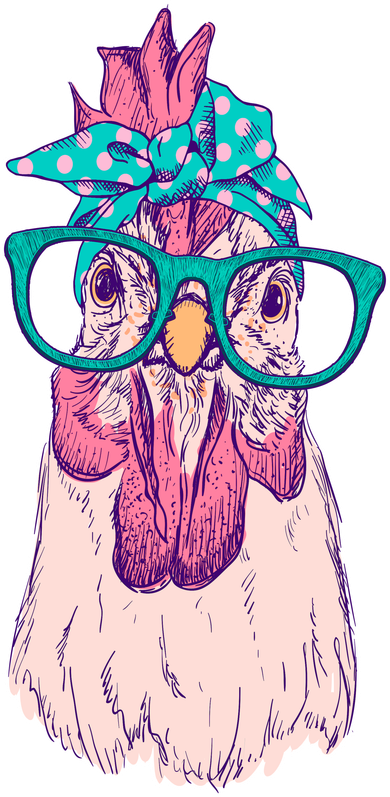 Vintage Funny Cute Chicken Hen With Glasses And Bandana Women's Sweatshirt