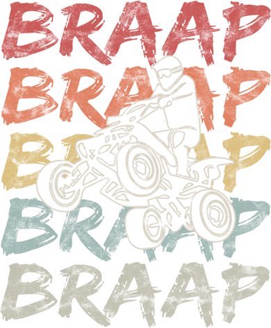 Vintage Braap Quad Biker Gift I Atv Four Wheeler Quad Bike Gift Kids Sweatshirt