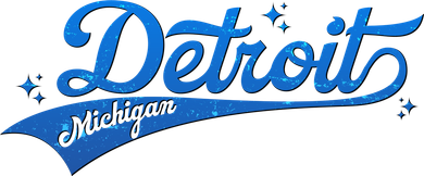 Vintage Blue Sporty Detroit Michigan Logo Santa Hat