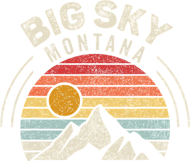 Vintage Big Sky Country Montana Mt Mountains Hiking Souvenir Apron