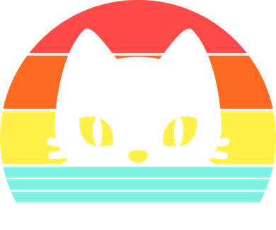 Retro Sunset Cat Coaster