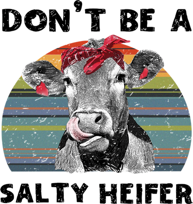Vintage Cow Bandana Don't Be A Salty Heifer Western Farmer Gift Beanie