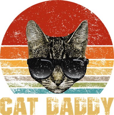 Vintage Cat Daddy Funny Cat Lover Gift Cat Dad Fathers Santa Hat