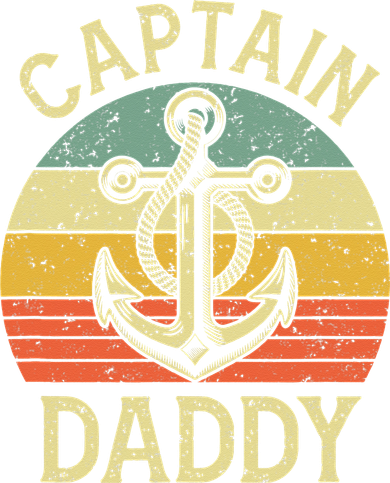 Vintage Captain Daddy Boat Pontoon Dad Fishing Sailor Anchor Golf Towel