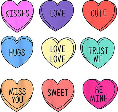 Valentine Conversation Hearts Candy Happy Valentines Day Kids Long Sleeve Shirt