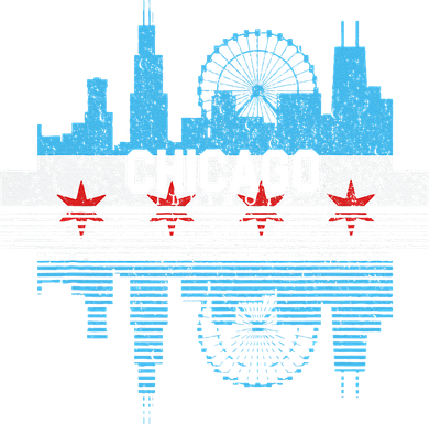 Vintage Chicago Illinois Flag Tees Skyline Backpack