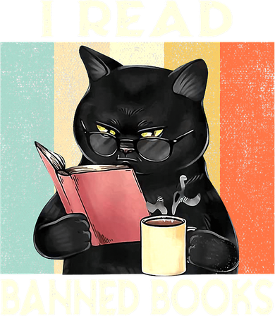 Vintage Cat I Read Banned Books Funny Kids T-Shirt
