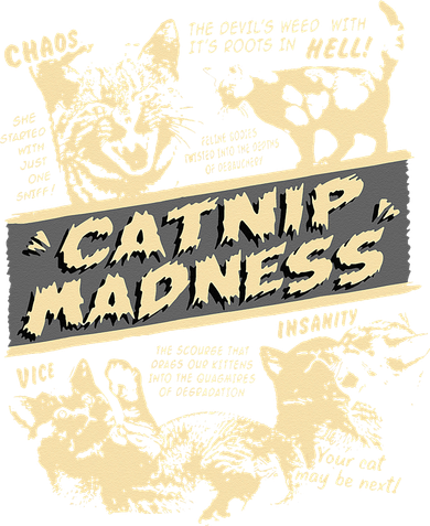 Vintage Catnip Madness Cute Kitten Funny Cat Men Women Pajama Set