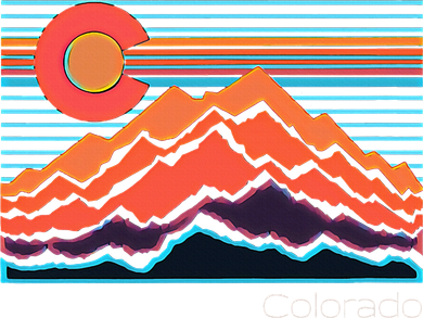Vintage Colorado Mountain Landscape And Flag Kids Sweatshirt