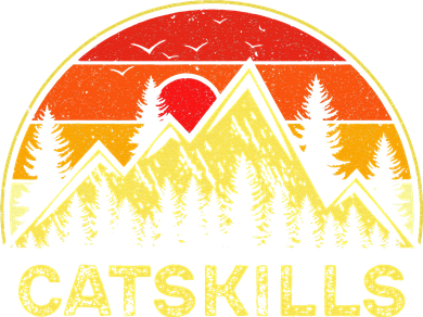 Vintage Catskills New York Mountains Nature Hiking Souvenir Women's Hoodie