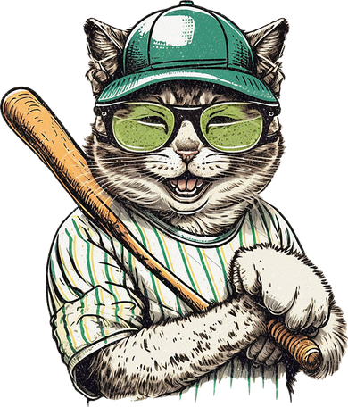 Vintage Cat Playing Baseball Baseball Bat Kitties Lover Coaster
