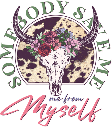 Vintage Cow Skull Somebody Save Me Me From Myself Mousepad