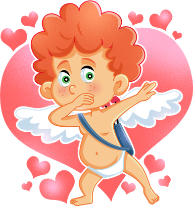 Valentine Dabbing Cupid Mousepad
