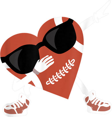 Valentines Day Football Dabbing Heart Footlball Player Women's Tank Top
