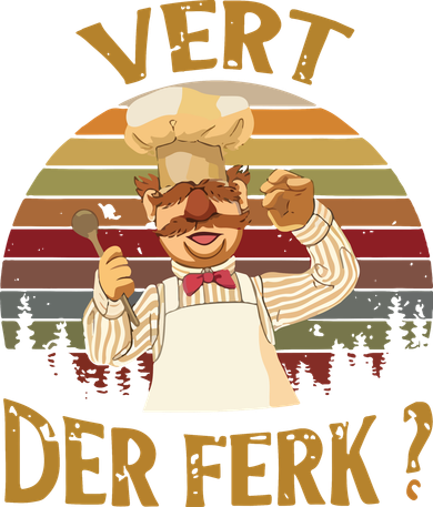 Vert Der Ferk Chef Funny Swedish Sunset Vintage Kids Hoodie