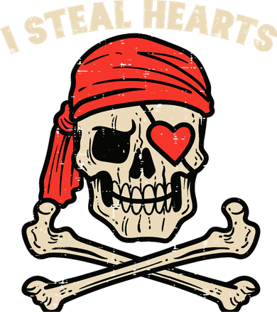 Valentines Day Pirate I Steal Hearts Cool Women's Hoodie