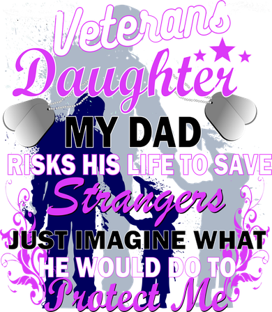 Veteran's Daughter My Dad Risks His Life Protect Me Kids Long Sleeve Shirt