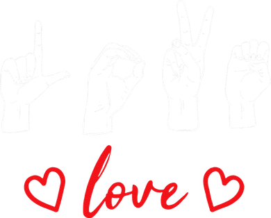 Valentine's Day Sign Language Love Finger Spelling ASL Toddler Hoodie