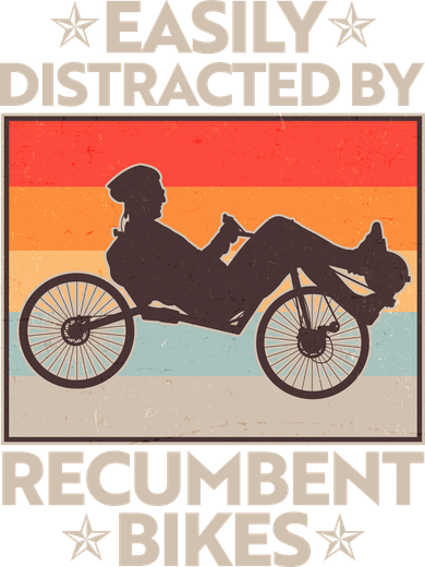 Vintage Easily Distracted By Recumbent Bikes Ceramic Ornament