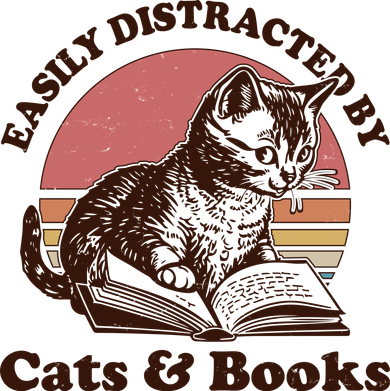 Vintage Easily Distracted By Cats And Books Baby Bodysuit
