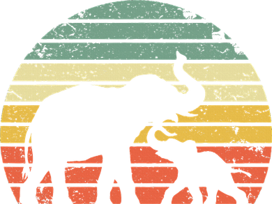 Vintage Elephant Retro Sunset Colors Silhouette Toddler Hoodie