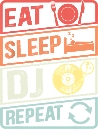 Vintage Eat Sleep DJ Repeat Disc Jockey DeeJay Retro Dj Coffee Mug