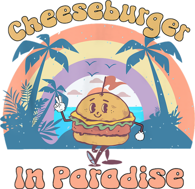 Vintage Funny Cheeseburger In Paradise Summer Vacation Vibe Doggie Tank