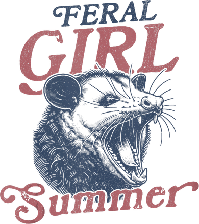 Vintage Feral Girl Summer Opossum Baby Bodysuit