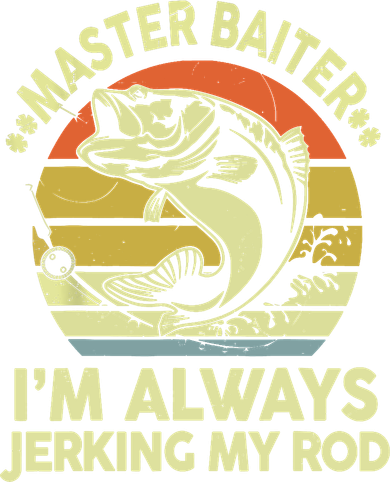 Vintage Fishing Master Baiter Im Always Jerking My Rod Funny Bass Dad Gift Coaster