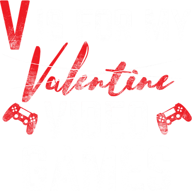 V Is For Video Games Funny Valentines Day Kids Long Sleeve Shirt
