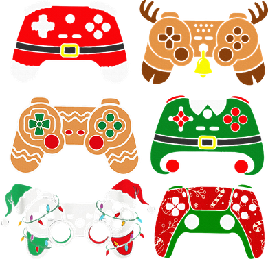 Video Game Controller Christmas Santa Hat Gamer Pajama Set