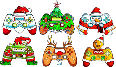 Video Game Controller Christmas Santa Hat Gamer Gift Kids T-Shirt