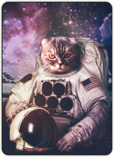 Vintage Galaxy Space Astronaut Cat Kids T-Shirt