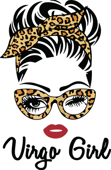 Virgo Girl Woman Face Leopard Bandana Wink Eye Baby Bodysuit