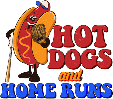Vintage Hot Dogs And Home Runs Baseball Fan Button