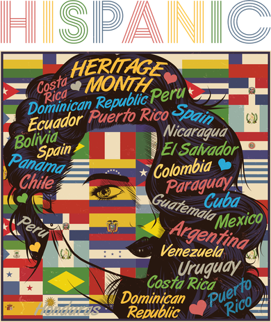 Vintage Hispanic Heritage Month Latina Woman Country Flags Pajama Set