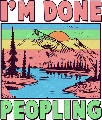 Vintage I'm Done Peopling Great Outdoors Nature Camping Fan Coaster