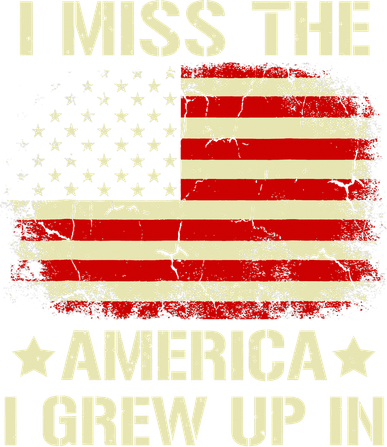 Vintage I Miss The America I Grew Up In American Flag Kids T-Shirt