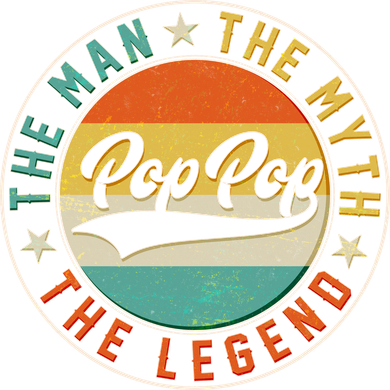 Pop Pop Vintage The Man Myth Legend Emblem Kids T-Shirt