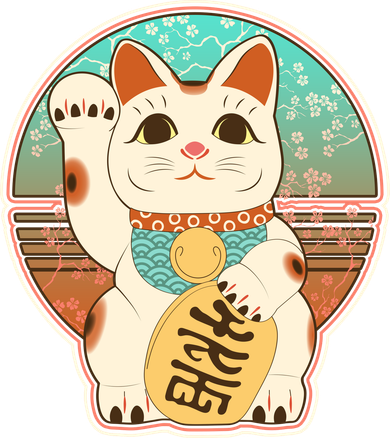 Vintage Japanese Maneki Neko Lucky Cat Women's Hoodie