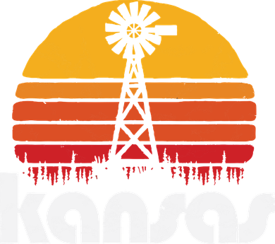 Vintage Kansas Distressed 80s Sun Windmill Graphic Kids Sweatshirt