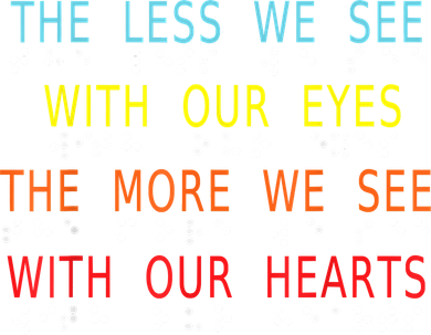 Vintage Less Eyes More Heart Impaired Dots Braille Button